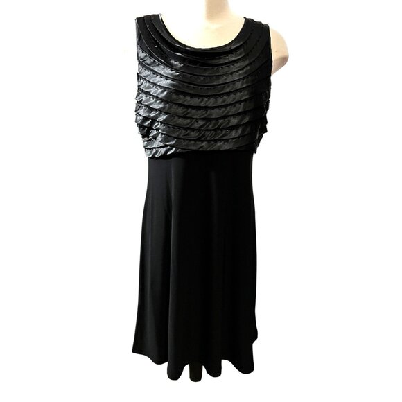 Satin Chic Bouncy Black Cocktail Dress Sz Medium (10/12) by Coldwater Creek Wome - Picture 10 of 10